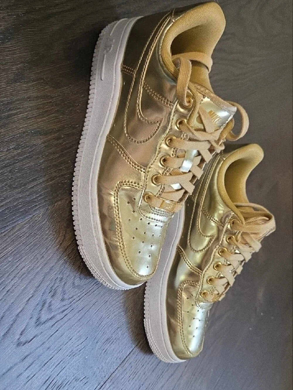 Nike AF1 Liquid Metal Gold